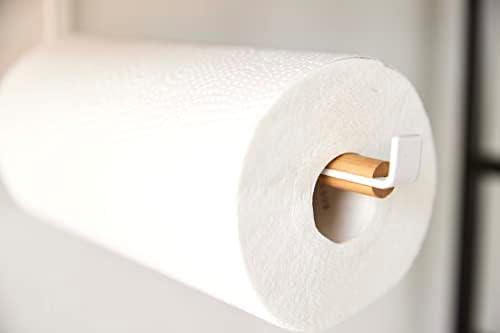 בית מגבות נייר יאמאזאקי הבית | פלדה + עץ | פתרון סלף, גודל אחד, לבן